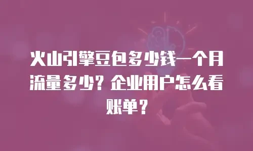 火山引擎豆包多少钱一个月流量多少？企业用户怎么看账单？