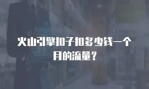 火山引擎扣子扣多少钱一个月的流量？