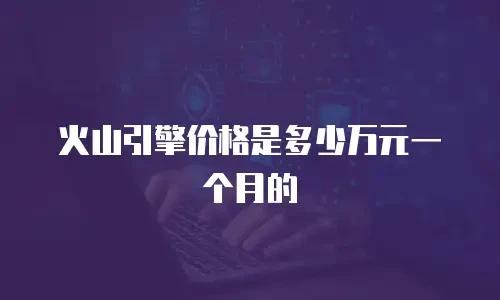 火山引擎价格是多少万元一个月的