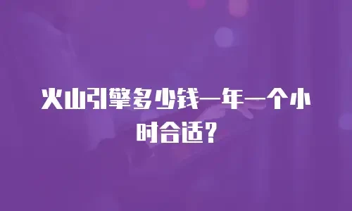 火山引擎多少钱一年一个小时合适？