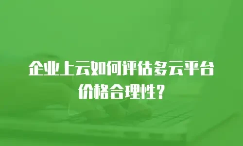企业上云如何评估多云平台价格合理性？