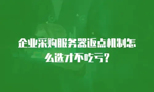 企业采购服务器返点机制怎么选才不吃亏？