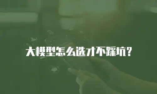 大模型怎么选才不踩坑？