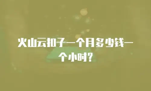 火山云扣子一个月多少钱一个小时？