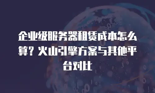 企业级服务器租赁成本怎么算？火山引擎方案与其他平台对比