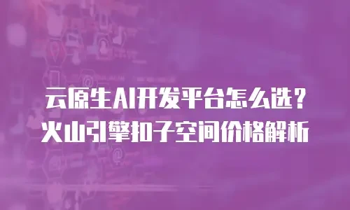 云原生AI开发平台怎么选？火山引擎扣子空间价格解析