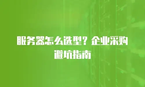 服务器怎么选型？企业采购避坑指南
