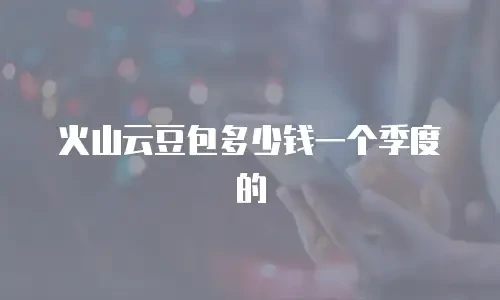 火山云豆包多少钱一个季度的