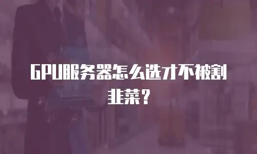 GPU服务器怎么选才不被割韭菜？