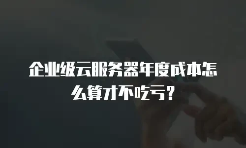 企业级云服务器年度成本怎么算才不吃亏？