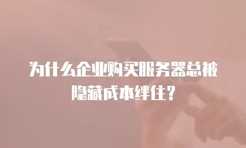 为什么企业购买服务器总被隐藏成本绊住？