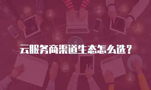 云服务商渠道生态怎么选？