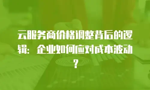 云服务商价格调整背后的逻辑：企业如何应对成本波动？