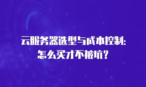 云服务器选型与成本控制：怎么买才不被坑？