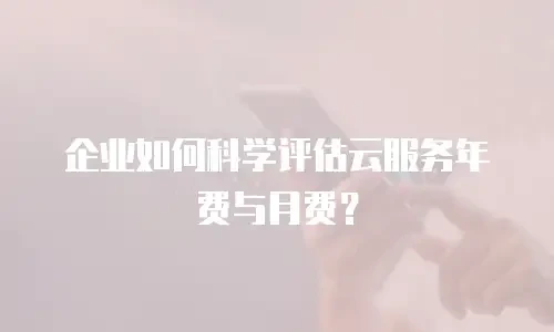 企业如何科学评估云服务年费与月费？