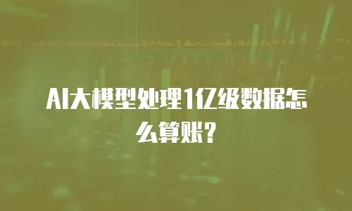 AI大模型处理1亿级数据怎么算账？