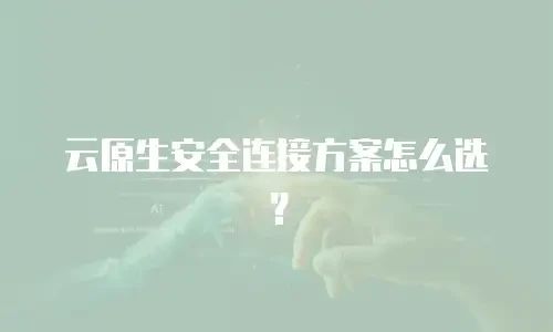 云原生安全连接方案怎么选？