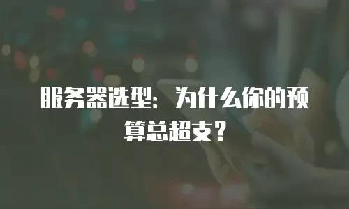 服务器选型：为什么你的预算总超支？