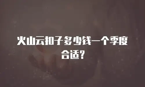 火山云扣子多少钱一个季度合适？