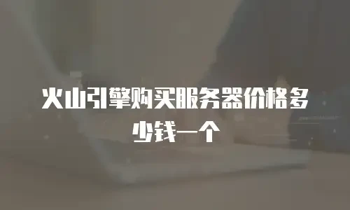 火山引擎购买服务器价格多少钱一个