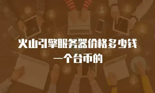 火山引擎服务器价格多少钱一个台币的